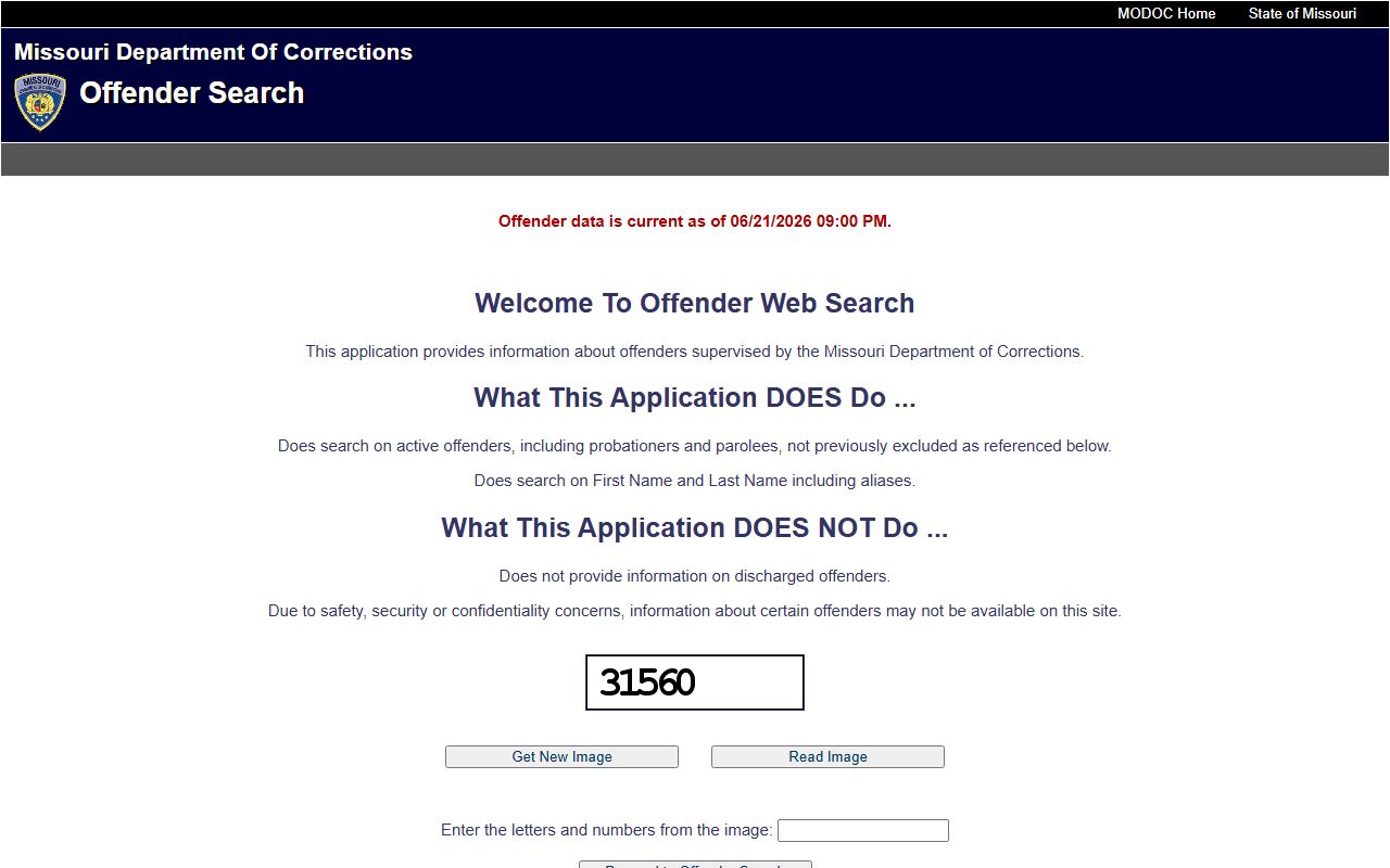 Cole County arrest records Missouri DOC offender search