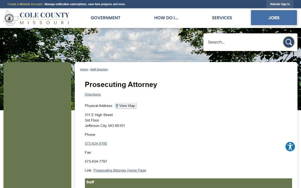 Cole County criminal court records Prosecuting Attorney directory